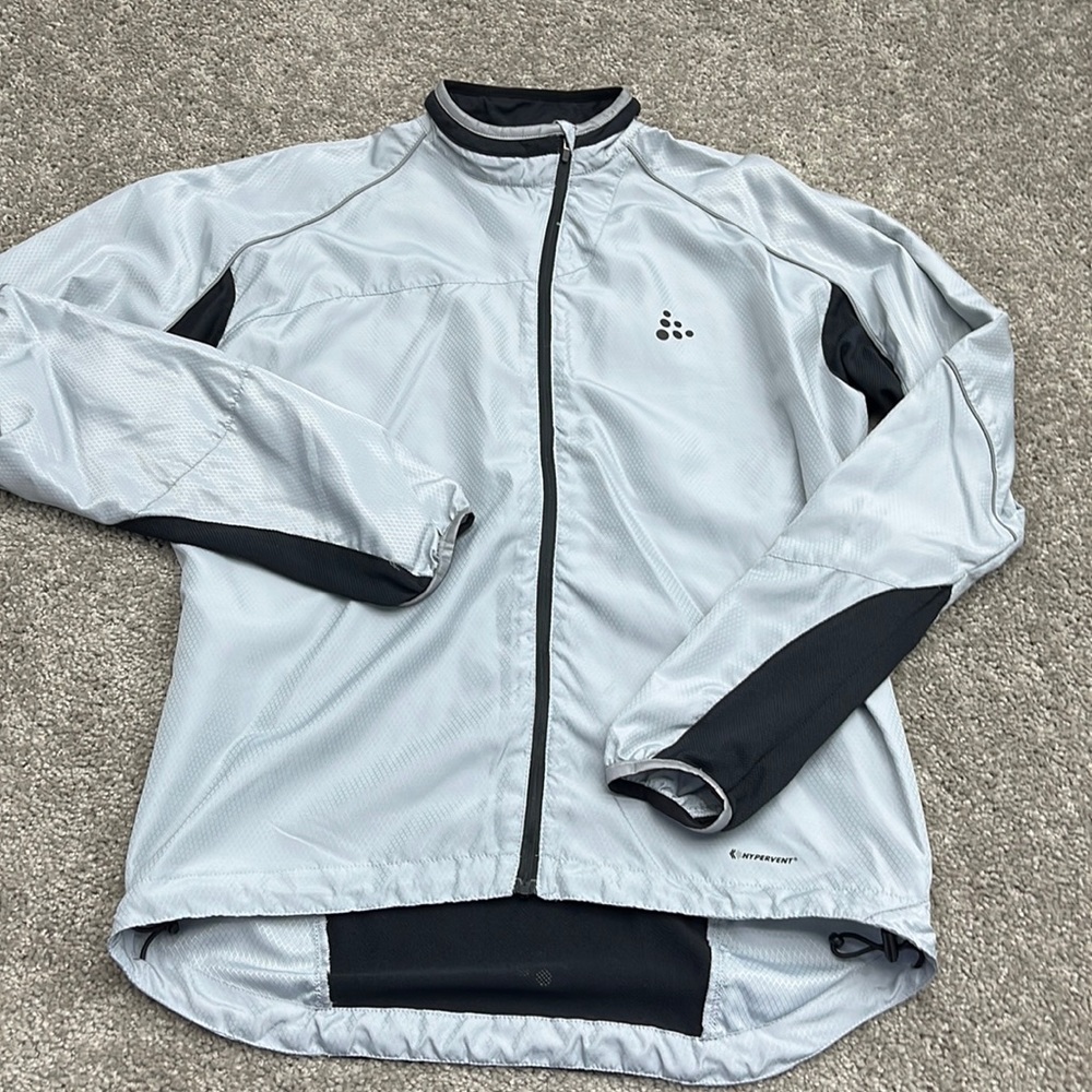 Craft Hypervent Silver Gray Zip Up Athletic Running Jacket Men’s L